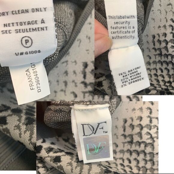 Diane Von Furstenberg Grey Sleeveless Snake Print Bandage Stretch Cocktail Dress - Picture 14 of 15